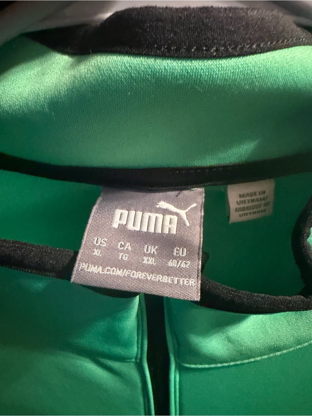 Puma Bright Green Jacket with Black Trim